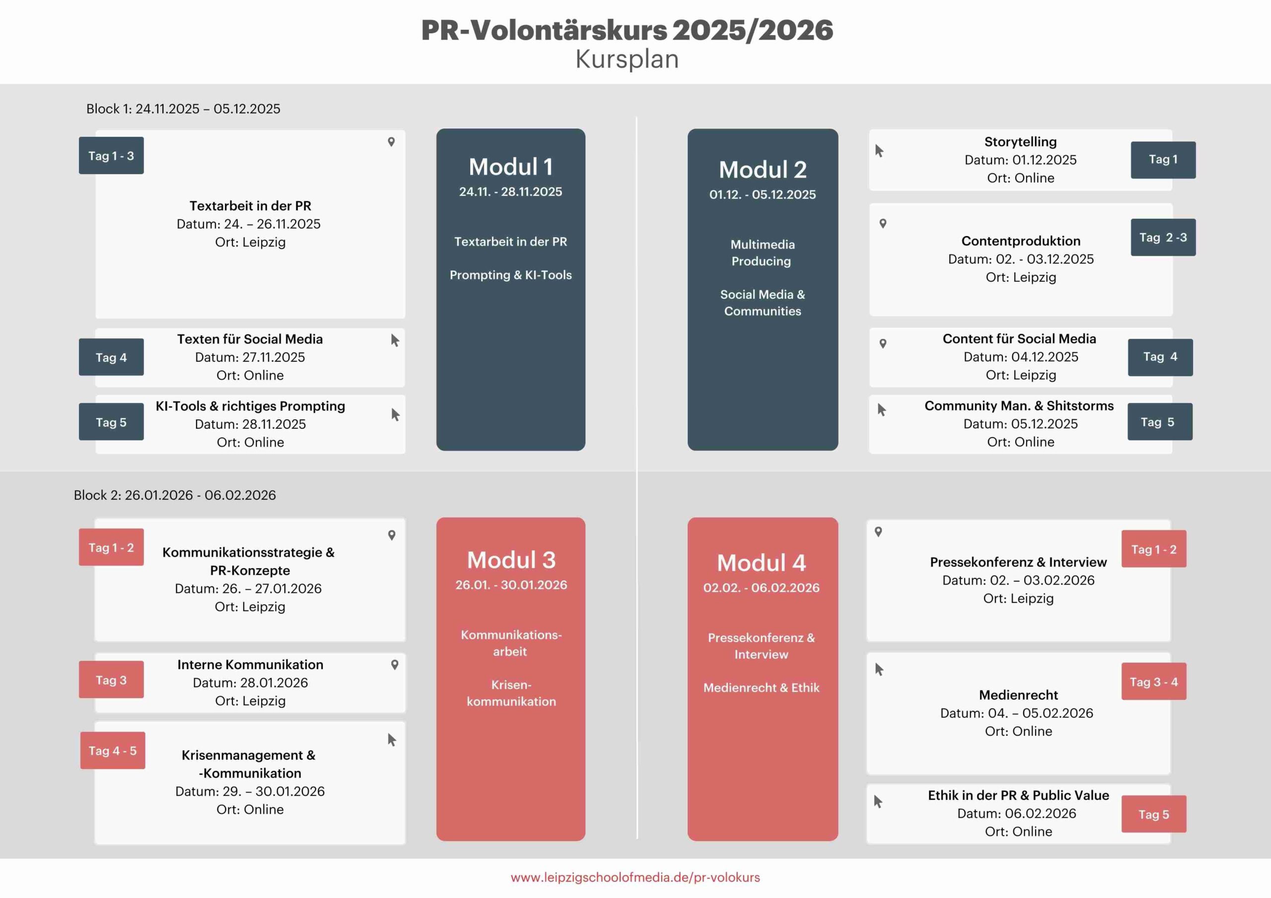Flyer PR-Volontärskurs 2025/26