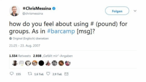 Screenshot aus X, der erstes Hashtag zeigt